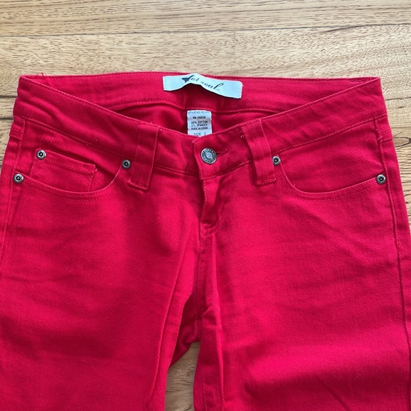 Wet Seal Red Jeans- size 3 - Picture 2 of 9